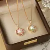 Nuevo Collar Estilo Retro Chino Jardín de Monet Estilo Pintura al Óleo para Mujer, Perla de Agua Dulce Natural, Lujo Ligero, Cadena de Clavícula de Gama Alta