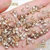 Venta al por mayor Celebridad de Internet Manicura Champagne Joyería de Diamantes Súper Brillante Maillard Rectangular Gota de Agua Diamante de Uña Forma Especial Punta Inferior