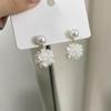 Aretes de Flores de Hortensia de Perlas Exquisitas Super Hada para Mujer Simples Elegantes Nicho Clip para la Oreja Aretes de Moda Nuevos