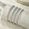 Popular Cadena de Tenis de Cuatro Garras Hip-Hop Europeo y Americano Brazalete de Plata de Ley S925 Moissanita Joyería Unisex Personalizada Cadena de Plata al por Mayor