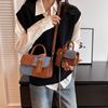 Primavera 2023 Nuevo Bolso Pequeño para Mujer Moderno Combinable Bolso de Hombro Cruzado Costuras Color en Contraste Portátil Bolso Cuadrado Pequeño