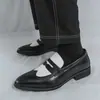 Zapatos brogue de retazos para hombre de cuero transfronterizos talla 46, estilo británico, modernos para estilista, slip-on, zapatos de vestir casuales