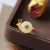 Imitación Jade Hetian Jaspe Caracol Hebilla de Seguridad Anillo Ajustable Chapado en Oro Joyería de Temperamento Regalo para Novia