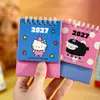 Nuevo Calendario de Escritorio Mini de Dibujos Animados 2027 con Patrones de Animales Lindos, Base Colorida, Bloc de Notas de Escritorio con Espiral, Decoración