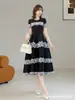 A nova coleção de verão de Miyake apresenta um vestido de estilo europeu e americano, com corte solto, emagrecedor, estampado, plus size, casual e versátil.