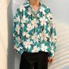 Camisa de Fada Masculina Primavera e Outono Camisa Divertida Estampada Masculina Manga Longa Estilo Hong Kong Solta Moda Casual Jaqueta Camisa