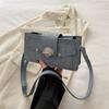 Moda Personalizada de Tendencia Elegante Cerradura de Moda 2024 Nuevo Bolso de Hombro Casual con Remaches Color Sólido Bolso Cuadrado Pequeño de Moda para Mujeres
