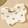 Babero de Gasa de Seis Capas con Forma de Pétalo para Bebé Algodón Puro Clase A Toalla para Babas Babero para Recién Nacido Unisex Estilo Delgado Primavera y Verano