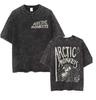 Camiseta ARCTIC Masculina Traje de Rua Vintage Lavado Estilo Antigo Harajuku Hip Hop Punk Solto Top