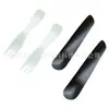 Cuchara Desechable para Pastel Tenedor de Postre Plástico Espesado Cuchara Curva Tenedor Ondulado Escarchado Cuchara para Helado Tenedor para Frutas Para Llevar