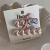Lindo y dulce pinza para el pelo con forma de corazón de perlas y pedrería de alto brillo, clip de perla artificial para flequillo, accesorio para el cabello