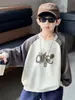Sudadera raglán con estampado de letras para niños, unisex, colección primavera/otoño 2026, suéter para bebé, prenda interior para niños, estilo moderno