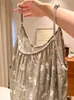 Vestido Camisola de Gasa de Algodón Suave de Verano para Mujer 2026 Modelo Nuevo con Almohadilla para el Pecho Integrada, Hebilla Ajustable, Vestido Suelto para Casa y Dormir