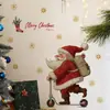 Hs4383Q Papai Noel Criativo Patinando Natal Autocolante de Parede Decorativo de Natal