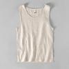 L886 casual linho cor sólida sem mangas colete masculino verão fino solto sem mangas gola redonda colete camiseta masculina