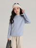 Suéter Pulôver Pudding Haru Kidsren's 2025 Outono e Inverno Novo Versátil Meninas Gola Alta Metade Cor Contrastante Tricotado Camiseta Base