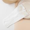 Calcetines Apilados para Niños Otoño e Invierno Nuevos Color Sólido Calcetines de Perlas de un Carácter de Longitud Media Calcetines de Perlas con Lazo Calcetines de Princesa