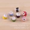Accesorios de joyería diy cuentas sueltas de gato de la suerte de cerámica colgante para coche agujero vertical pulsera tobillera collar cuentas sueltas de cerámica