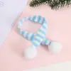 Bufanda de Punto Mini Rayada con Pompón Navideño Muñeco de Peluche Accesorios de Bricolaje Decoración Suministros para Regalos Pequeños