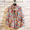 Comercio exterior 2023 primavera nueva camisa de manga larga con flores para hombre, camisa de manga larga informal con estampado de moda, venta al por mayor de fábrica