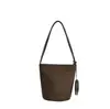 Bolso de hombro tipo cubo de gamuza simple, nuevo estilo 2026, bolso minimalista para debajo del brazo, bolso de mano de moda dopamina otoño/invierno