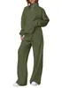 Estación Independiente Conjunto Casual de Dos Piezas para Mujer 2026 Primavera/Otoño Sudadera con Media Cremallera Pantalones de Pierna Recta Ropa Deportiva Conjunto de Viaje