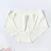 Xiaotianer 6006 nova calcinha feminina de seda gelada sem costura, peça única, cintura confortável