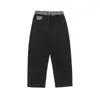 Pantalones Deportivos Casuales Largos Rectos de Retazos a Cuadros Estilo Americano de Moda con Cintura Elástica Sueltos de Pierna Ancha Rumei para Hombre Primavera y Otoño