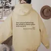 Sudadera de Felpa para Mujer de Comercio Exterior Europeo y Americano 2023 con Estampado de Letras Lisas, Bolsillo Canguro, Cordón y Sudadera con Capucha Estampada