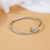 Pulsera clásica de acero de titanio con incrustaciones de diamantes para comercio transfronterizo para mujer, de apertura ajustable, accesorios de Amazon, tarjeta, hogar, pulsera de uñas