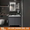 Nuevo juego de mueble de baño con lavabo cerámico integrado, lavabo moderno y sencillo para lavar cara y manos, lavabo de baño de pie