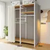 Armario fácil de montar, mueble para recibidor, muebles para dormitorio, perchero de metal, adecuado para apartamentos de alquiler, armario para dormitorio pequeño