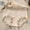 Ropa Interior Sin Costuras de Nuevo Estilo Otoño e Invierno para Mujer, Sencilla de Algodón de Cintura Media, Cómoda, de Secado Rápido, Transpirable, Braguitas de Algodón Puro Extendido en la Entrepierna para Mujer