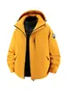 Chaqueta funcional exterior del mismo estilo de Luotuo para mujer, chaqueta de plumón tres en uno, chaqueta de montañismo a prueba de viento e impermeable para otoño e invierno para hombre