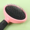 Peine de Aguja para Mascotas Color Caramelo Mango de Goma Peine para Mascotas Belleza Alisado Masaje Peine para Mascotas Perro Acero Inoxidable Aguja Peine Apertura de Nudos