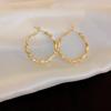 Pendientes de anillo liso transfronterizos europeos y americanos con aguja de plata, pendientes de nicho de viento frío, pendientes de temperamento de moda, lujo ligero, sentido de alta gama