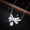 Collar Nuevo Lazo Cao Shi Europeo y Americano para Mujer, Joyería de Lujo Accesible con Colgante de Gota de Agua, Joyería Dulce para Combinar con Vestidos
