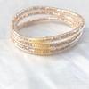 Venta Caliente Pulsera de Piedra de Nacimiento de Silicona de 3 Capas Traje de Cinta Pulsera de Diamante Roto con Lazo para Mujer Venta Directa de Fábrica