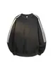 Sudadera de manga larga informal deportiva a rayas con retazos y cuello redondo para hombre, para primavera y otoño