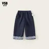 Roupas infantis Yingsibao calças para meninas outono novo calças casuais xadrez renda calças compridas estilo coreano calças infantis de perna larga