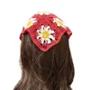 Diadema de Punto Transfronterizo para Primavera y Verano Pañuelo Dulce de Flores Florales Bufanda Triangular Literaria Pastoral Diadema de Dopamina