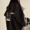 Moletom Estilo Coreano para Mulheres, Deusa Coreana Americana, Primavera, Outono e Inverno Oversize Tamanho Grande Solto Marca Tendência Plus Veludo Atacado