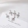 Cruz Banhada Cravejada de Diamantes Pérola Joias Simples de Luxo Acessórios Pingente de Colar DIY Brincos