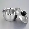 18cm Tazón de Lavado de Acero Inoxidable con Tapa Tazón con Tapa de Acero Inoxidable para Hotel Cantina Hogar