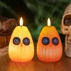 Luz de Vela de Búho Divertida Decoración de Halloween Luz Nocturna Brillante Regalo Atrezzo para Arreglo de Atmósfera Adornos de Escritorio