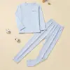 Conjunto de Roupa Térmica Infantil Sem Costura 100% Algodão para Outono e Inverno, Camada Base de Algodão Espessa e Macia para Meninos e Meninas