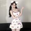 Vestido ajustado con estampado de gato, falda con lazo, sexy, ajustada a la cintura y cadera para mujer