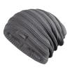 Gorro de punto de cabeza grande con forro polar para hombre, otoño e invierno, grueso, estilo coreano, protección para las orejas, gorro de lana, para exteriores, resistente al viento, para el frío, para montar, tipo pullover, de algodón