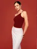 Top Feminino Alcinha Decotado Estilo Francês, Estilo Garota Picante de Verão, Barra Irregular, Estilo Puro Desejo, Design Outerwear, Tomara que Caia