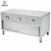 Bancada de Aço Inoxidável para Cozinha Mesa de Operação de Cozinha Porta de Correr Mesa de Carga Armazenamento Doméstico Comercial Armário de Armazenamento